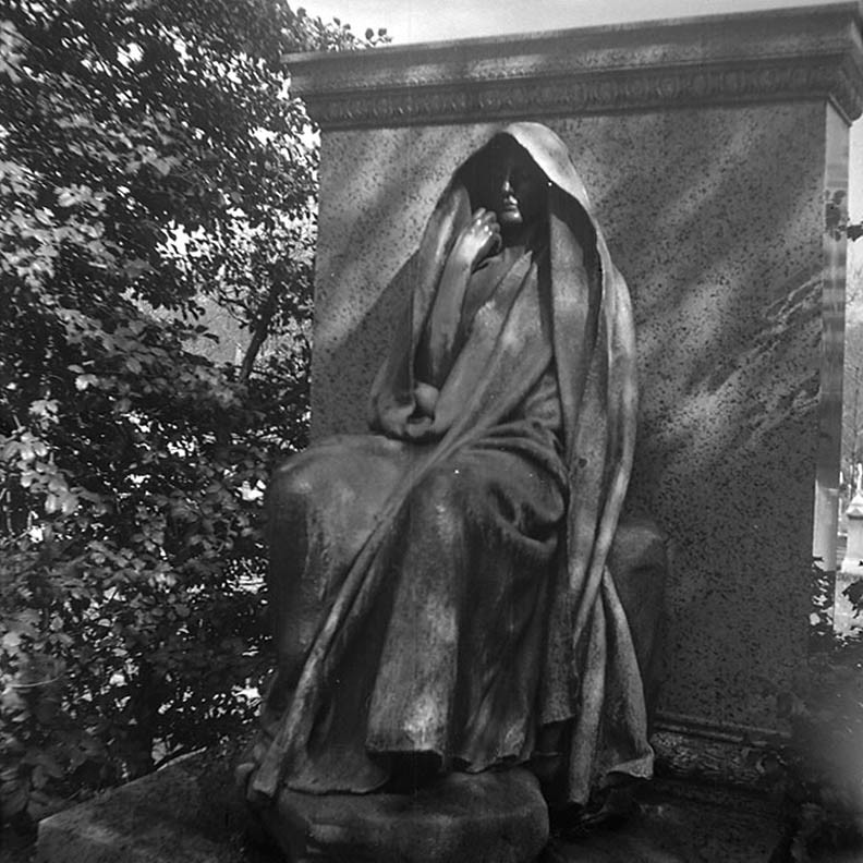 Rock Creek Cemetery, Tomb of Mrs. Henry Adams with Statue by Augustus St. Gaudens II