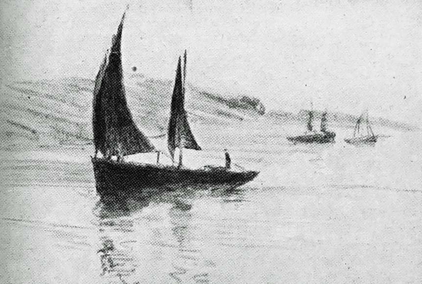Concarneau Bay with two masted Luggers