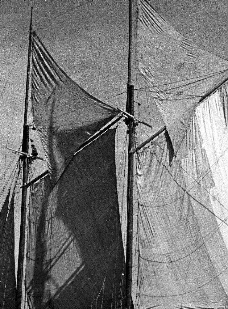 Topsails, Sailor working in mast