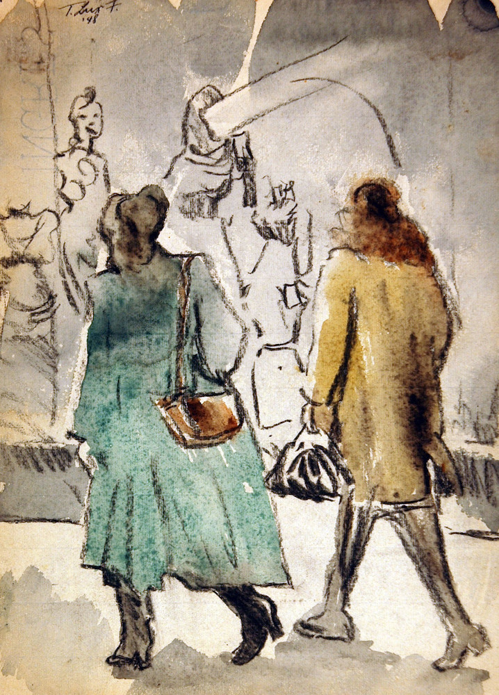 Two Women passing a Store Window