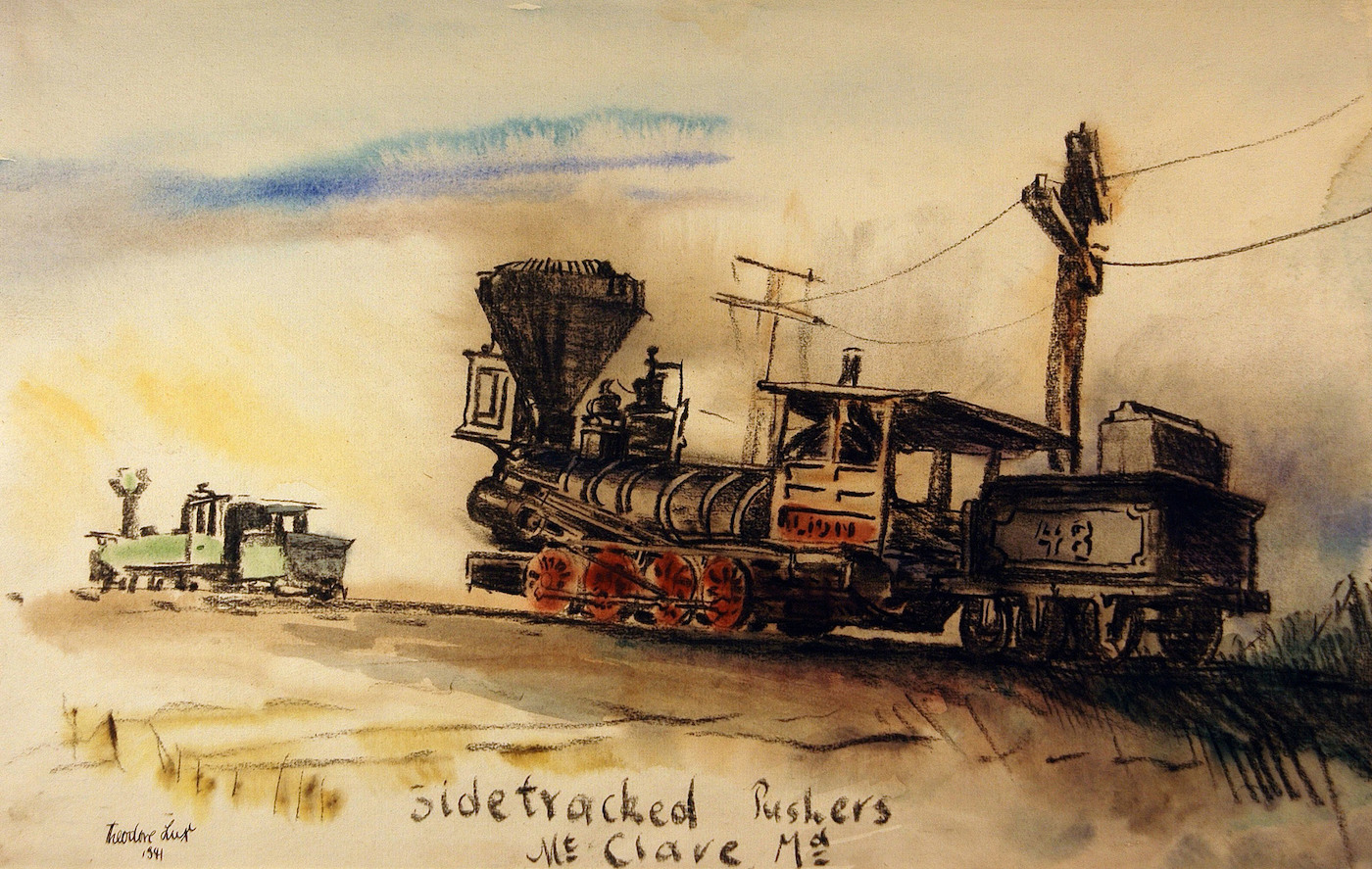Lokomotiven. Abgestellte Schiebeloks in Mt. Clare, Maryland*
