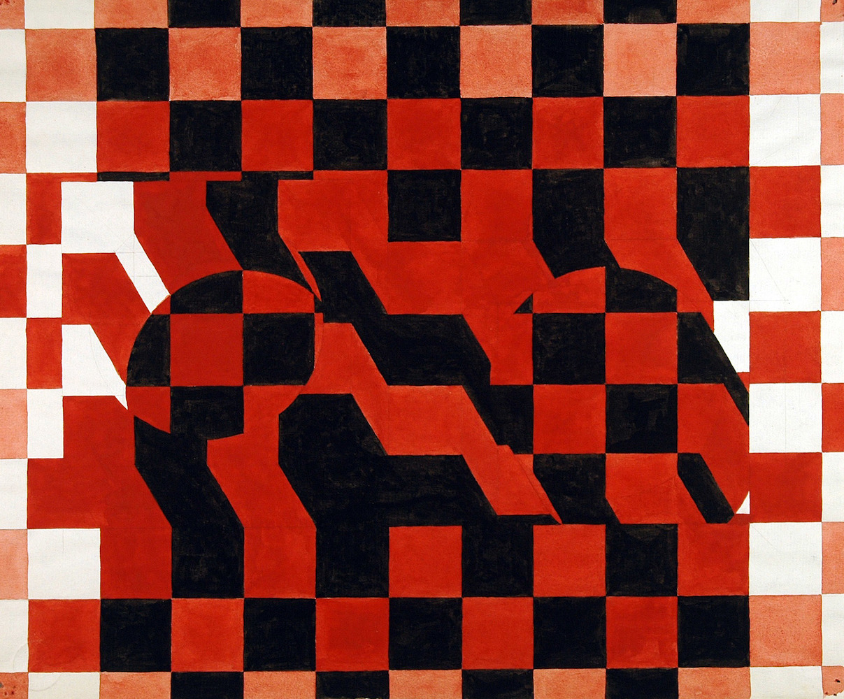 Geometrische Formen in Rot und Schwarz*