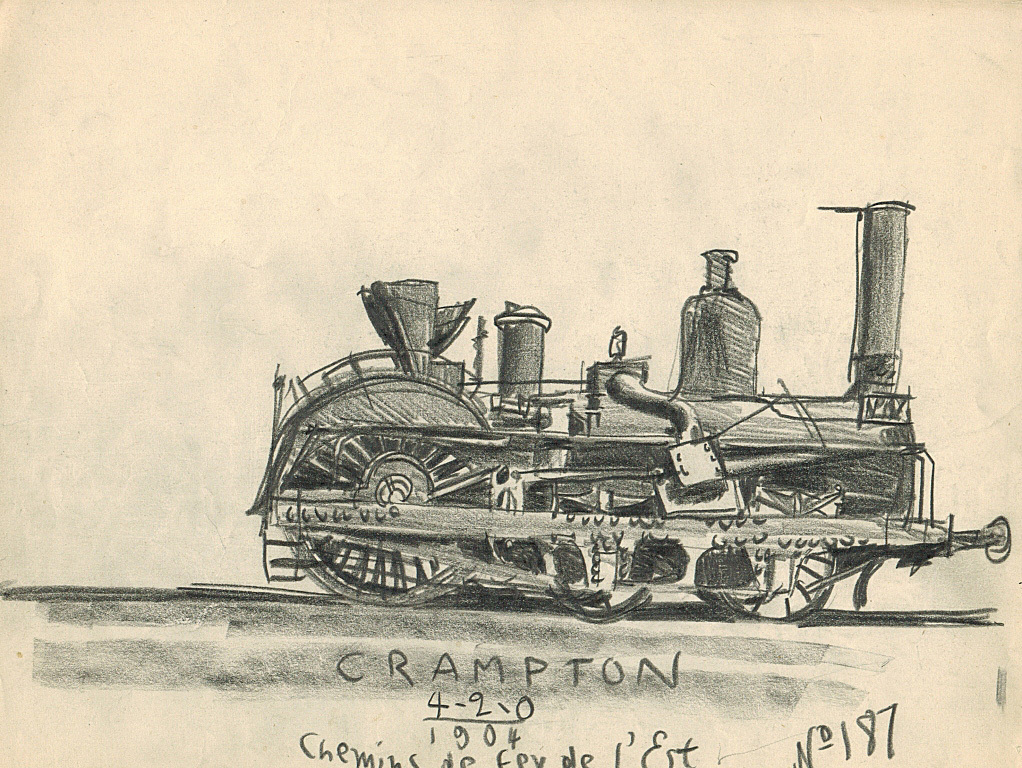 Locomotives. Crampton 4-2-0 1904 Chemins de fer de l'Est No. 187 / The 