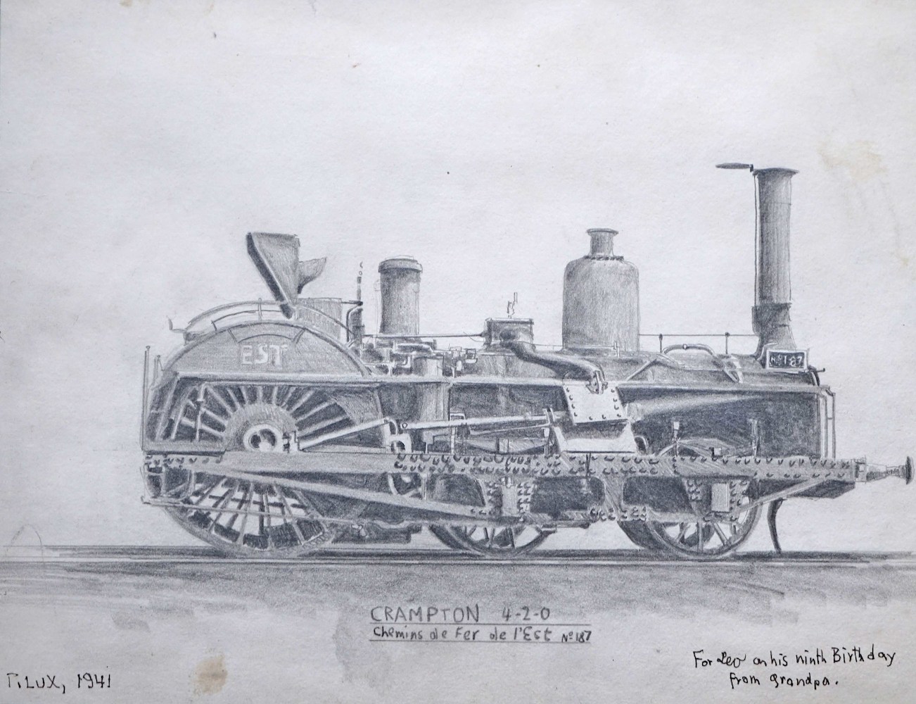 Lokomotiven. Crampton 4-2-0, Chemins de Fer de l'Est No. 187 / Die 