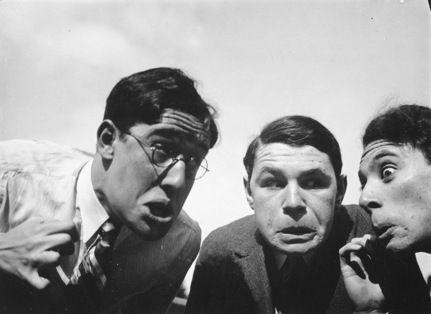 Grimacing II. Laurence Feininger, Michel [Michael van Beuren?] and the actor Igor Pruszan-Phalen making Faces (Trio)