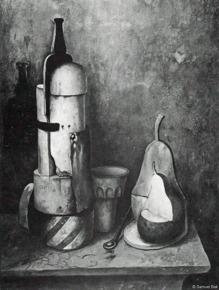 Still Life with Bottle, Glas and Pear, Variation II