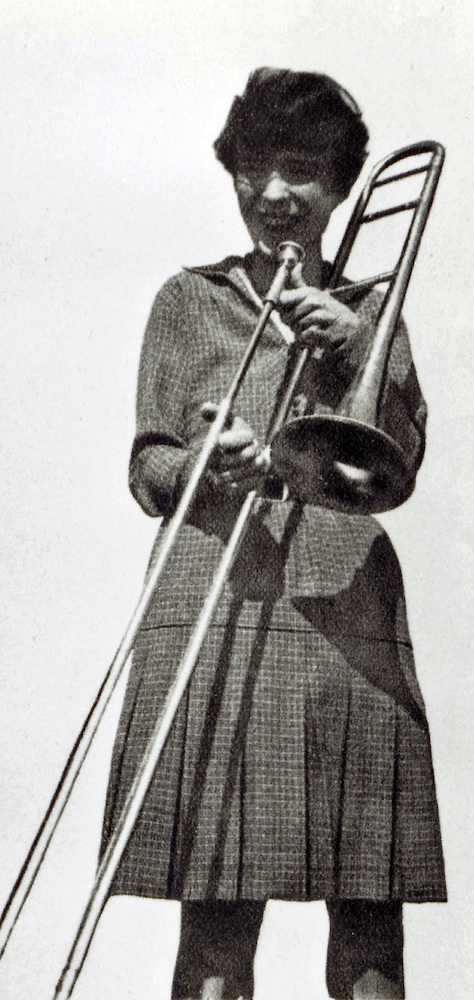 Bauhaus Student. Girl with a Trombone