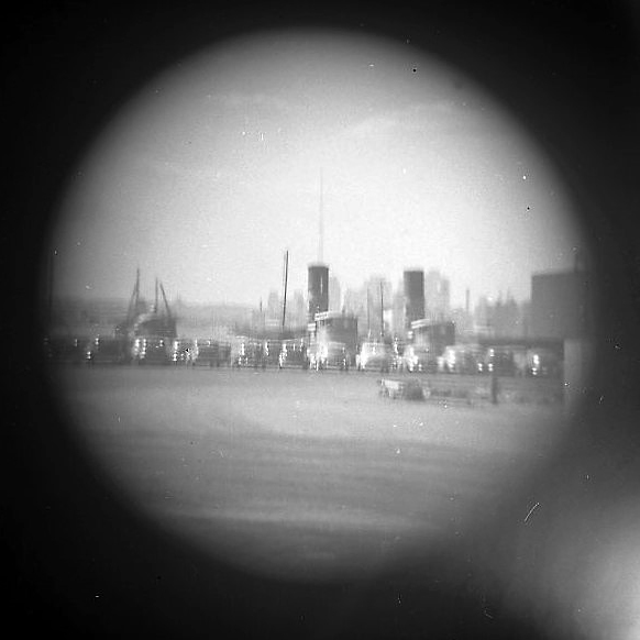 Two Tugboats at Pier No.1 at Low Tide [Telescope view]
