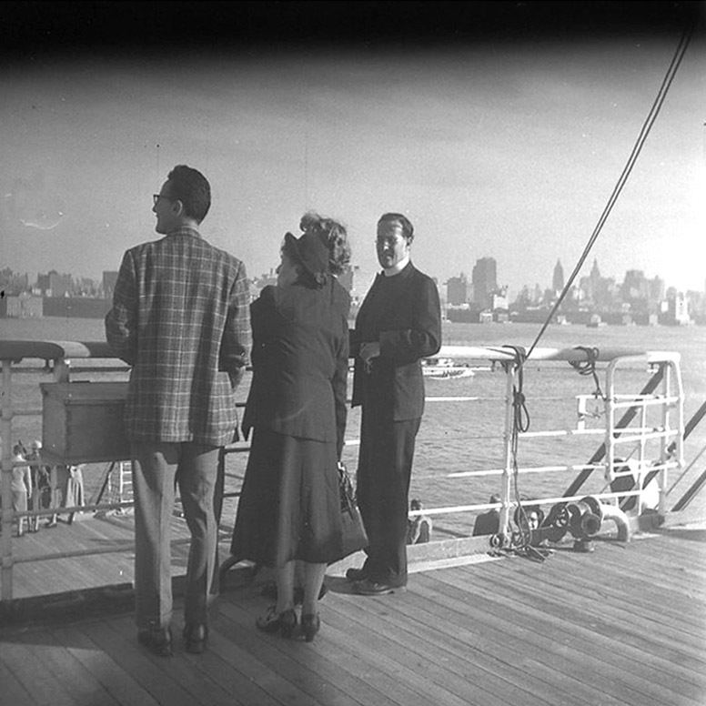 Laurence Feininger Abreise. Andreas, Julia, Wysse und Laurence Feininger
