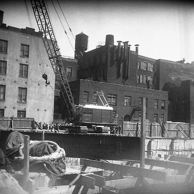 Construction work in New York I. Crawler Crane