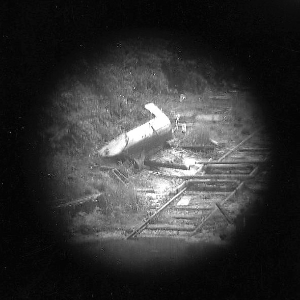 Boat Wreck at an abandoned Slip [Telescope view]