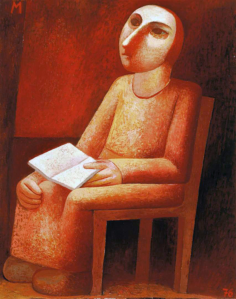 Sitzende Frau mit Buch