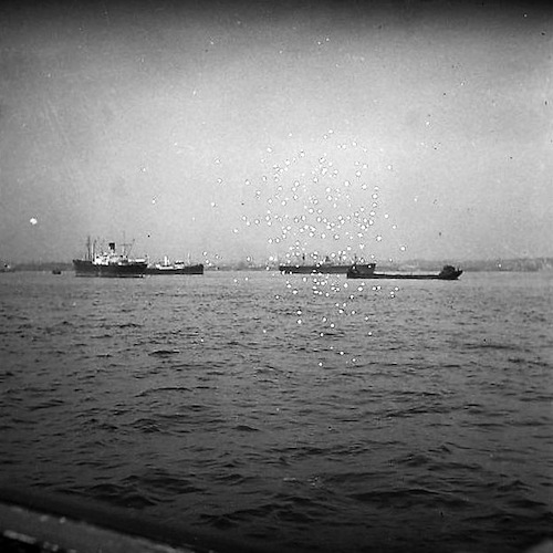 View from New York Central R.R. Ferry. Ships in Lower Bay V