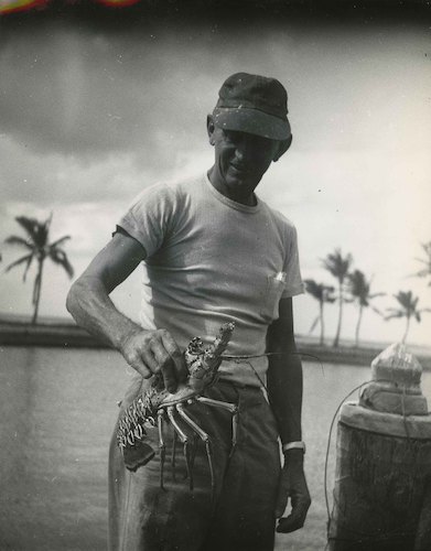 Florida. Man holding a Lobster