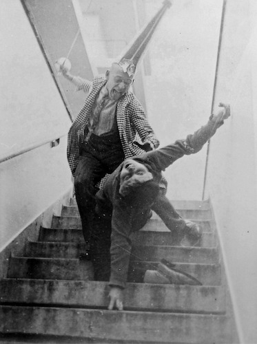 Karla Grosch und Georg Hartmann on the Bauhaus Stairs, Gymnastics Class