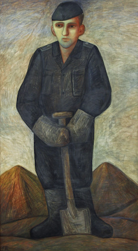 Soldat in Arbeiteruniform