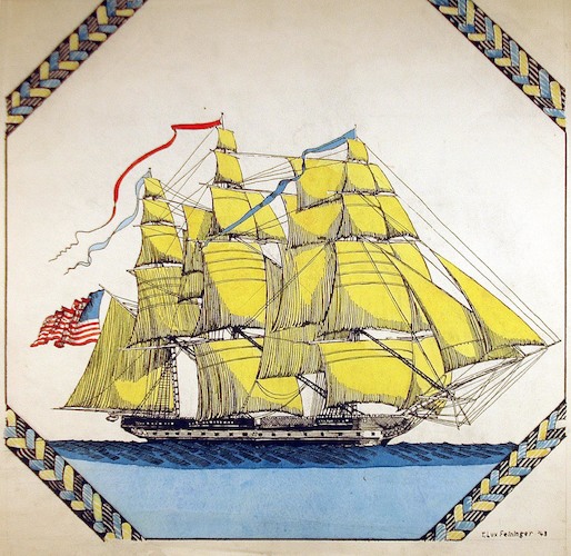 US Ship yellow sails