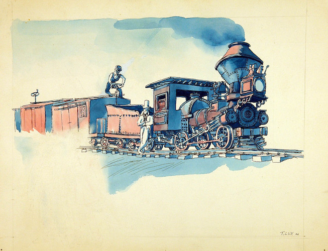 Lokomotiven. Blauer Zug