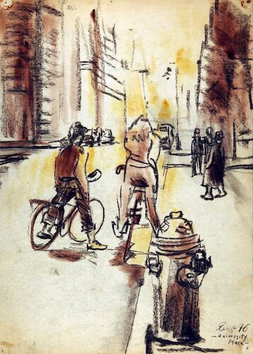 University Place. Girls with Bicycles