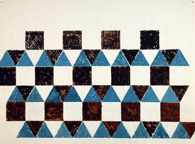Blue and Brown Squares and Triangles