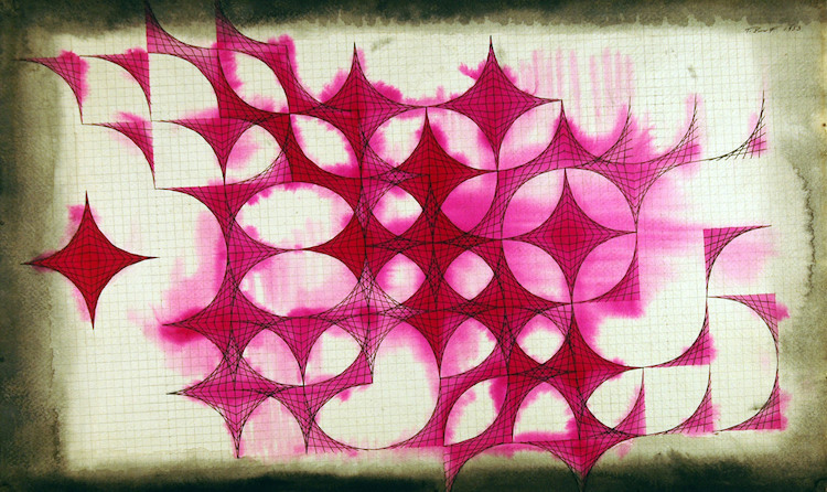 Pink and Red Spirograph Shapes