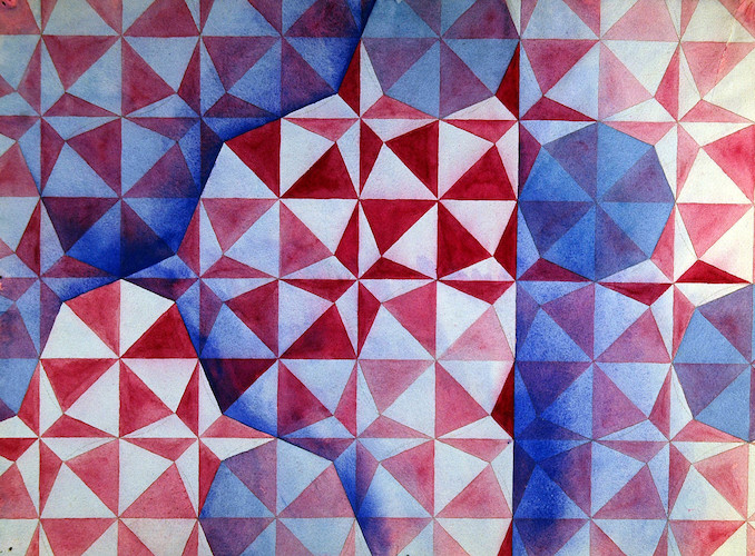 Geometrische Formen in Blau und Rot*