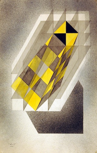 Geometric Projection, Black and Yellow
