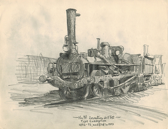 Lokomotiven. No. 90 Locomotive de l'est - Type Crampton 1846-52 / Die 