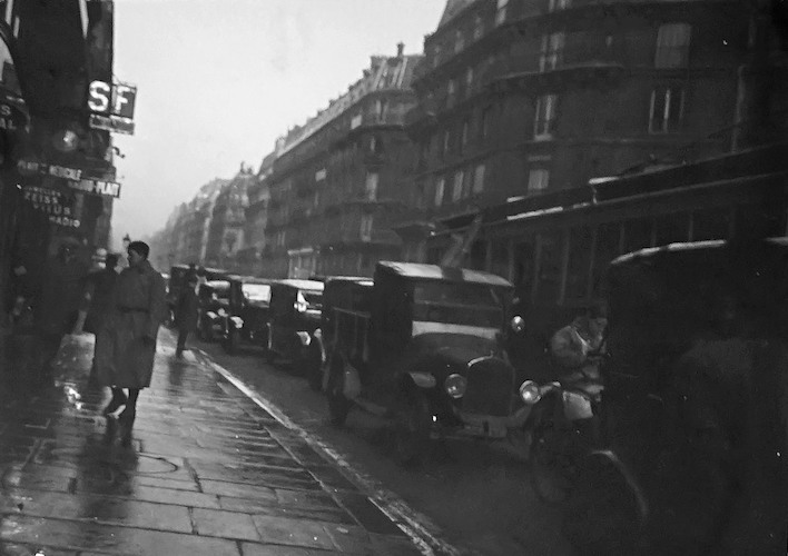 Street Scene in Paris. Traffic