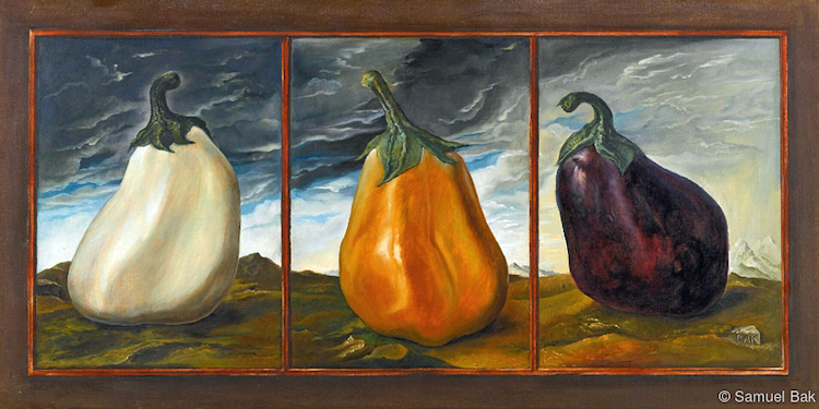 Eggplants in a Landscape setting