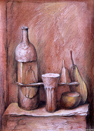 A Bottle and Pears