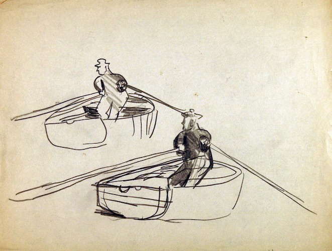 French Sketches. Two Men in Rowboats