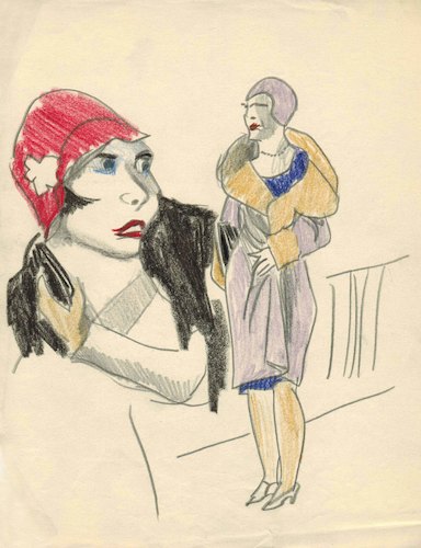 Two Women with cloche Hats