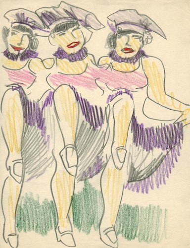Three Can-Can-Dancers