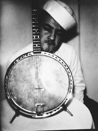 Self-Portrait in Sailor Hat with Banjo on a Stand