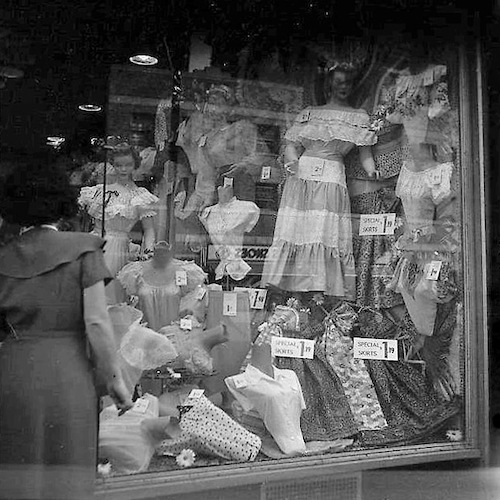 Shop Window. The Prices of Ladies Wear