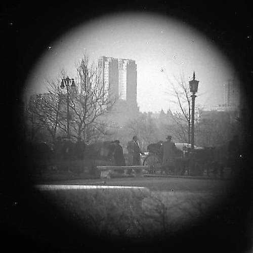 In the Park with Horse drawn Carriages, telescope view