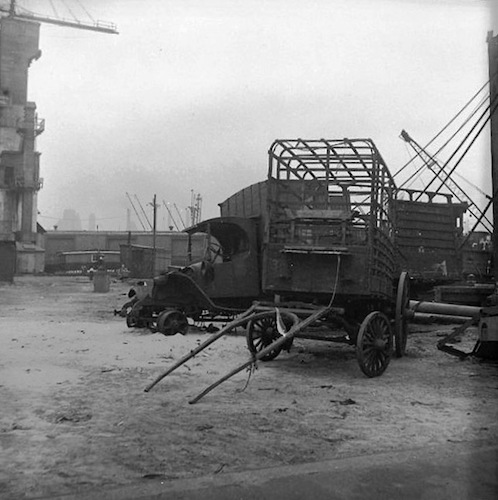 Abandoned Truck Wreck and Horse Cart near the East River Docksite