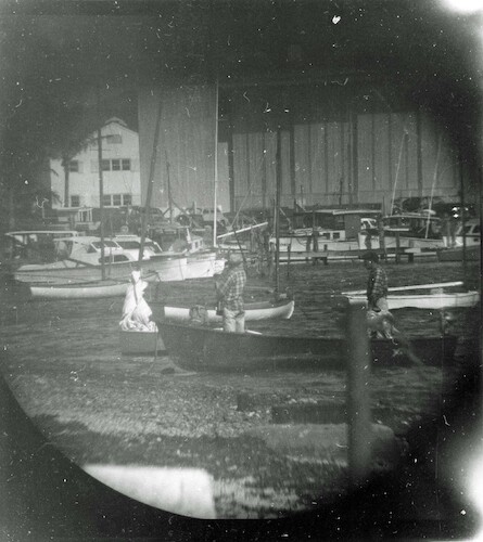 Florida. Harbour scene with Sailboats and Fishermen I [Telescope View]