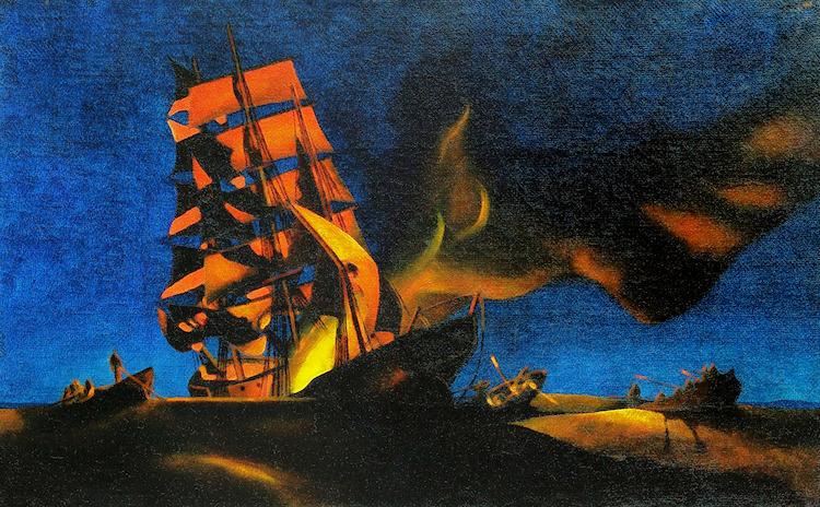 Brennendes Schiff - Bark 