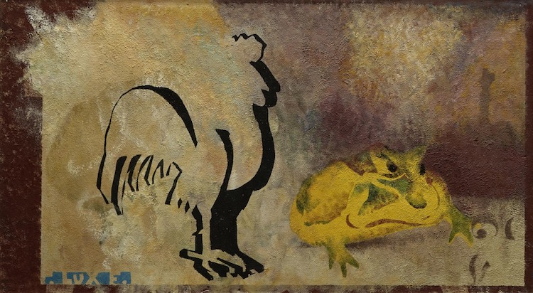 Cock and Ceratophrys
