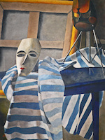 Still Life with blue-and-white Blanket, Masks